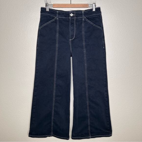 Maeve by Anthropologie The Delaney Clean-Seamed High-Rise Wide-Leg Jean blue 31P